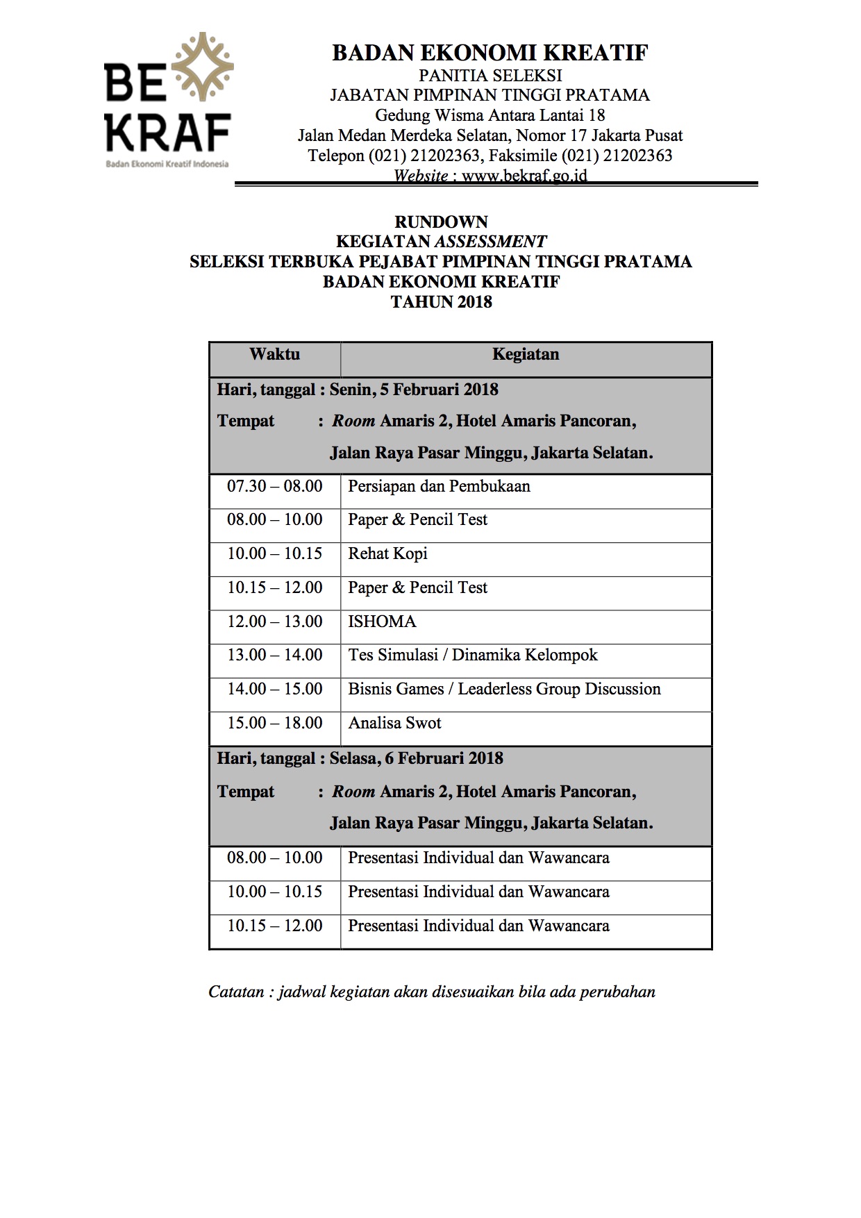 20180205 Pengumuman JPTP20182