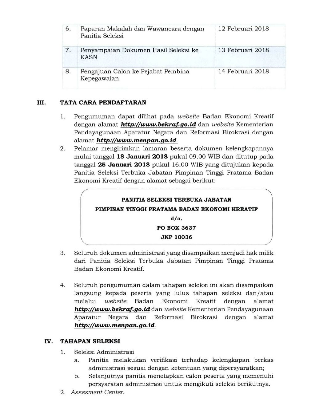 20180112 Pengumuman Seleksi Terbuka JPT pratama bekraf Page 4