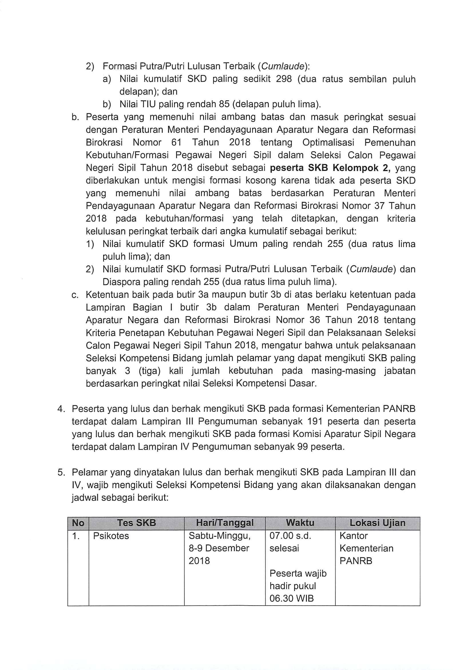 20181130 Pengumuman Hasil Nilai SKD dan Peserta SKB CPNS Kementerian PANRB 2018 Page 02
