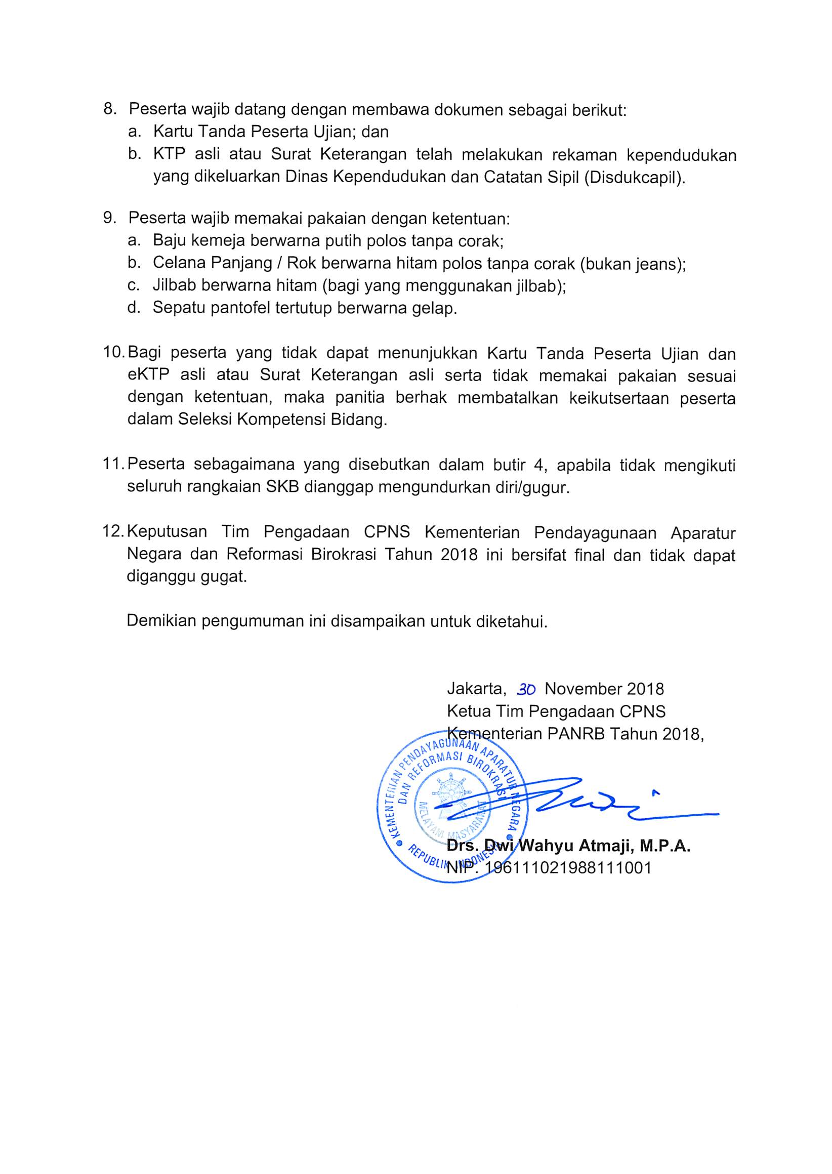 20181130 Pengumuman Hasil Nilai SKD dan Peserta SKB CPNS Kementerian PANRB 2018 Page 04