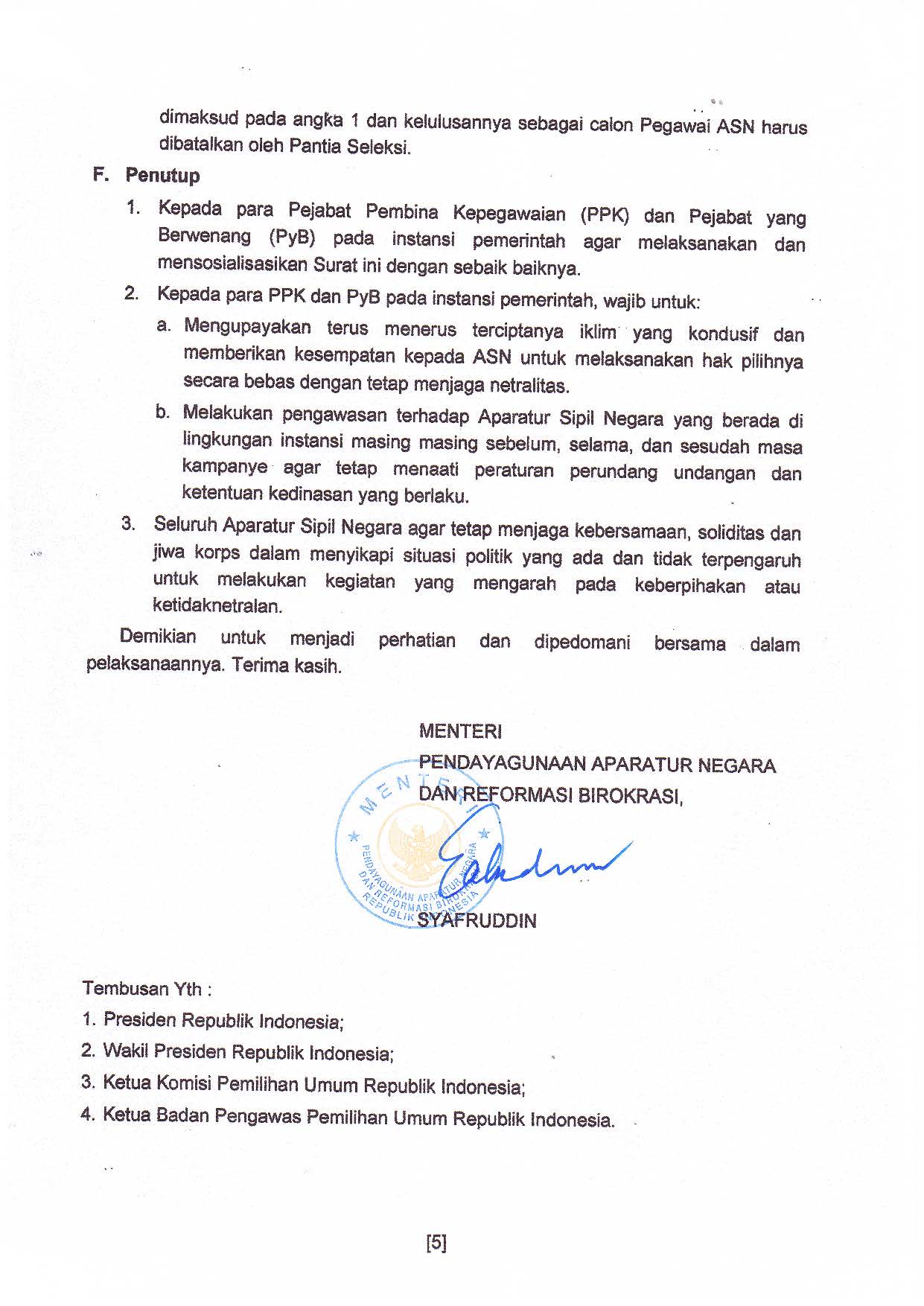 20190401 SURAT MENTERI PANRB TENTANG NETRALITAS ASN PEMILU 2019 NOMOR B 94 M SM 00 00 2019 Page 5