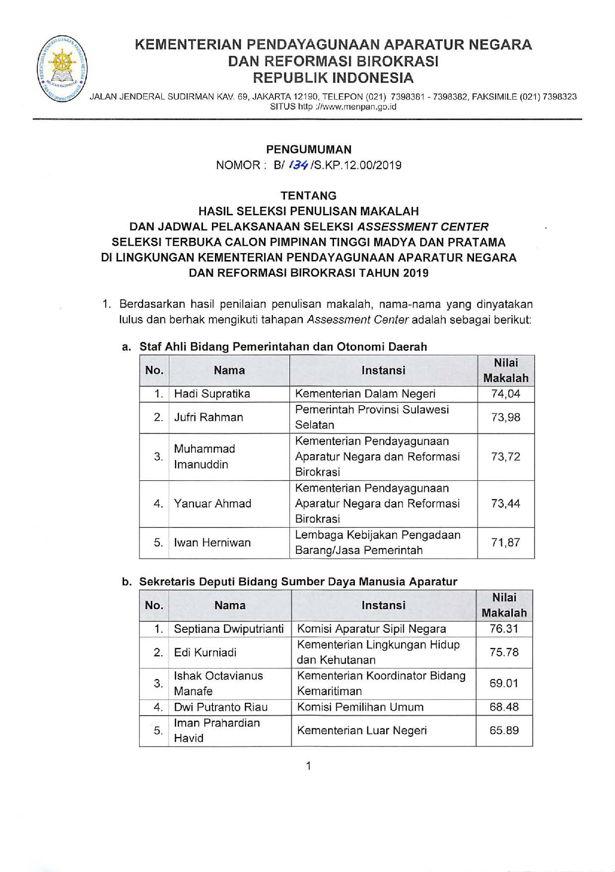 Kementerian Pendayagunaan Aparatur Negara Dan Reformasi Birokrasi