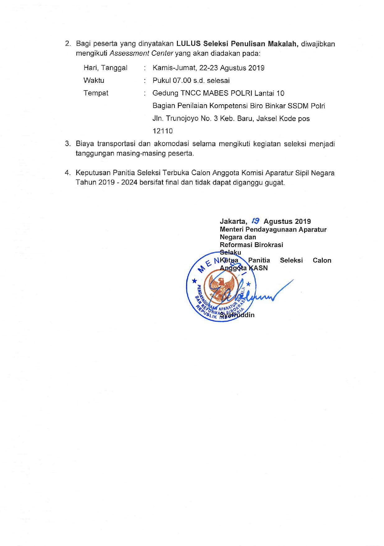 20190819 Pengumuman Seleksi Makalah KASN Page 2