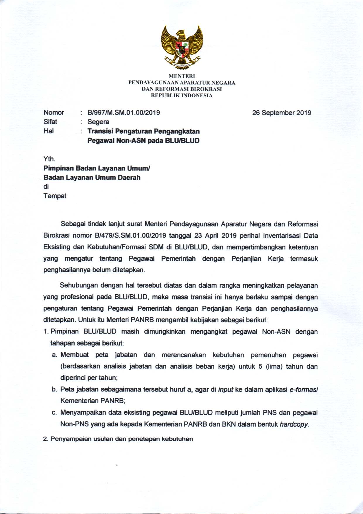 Contoh Surat Ke Menteri Besar