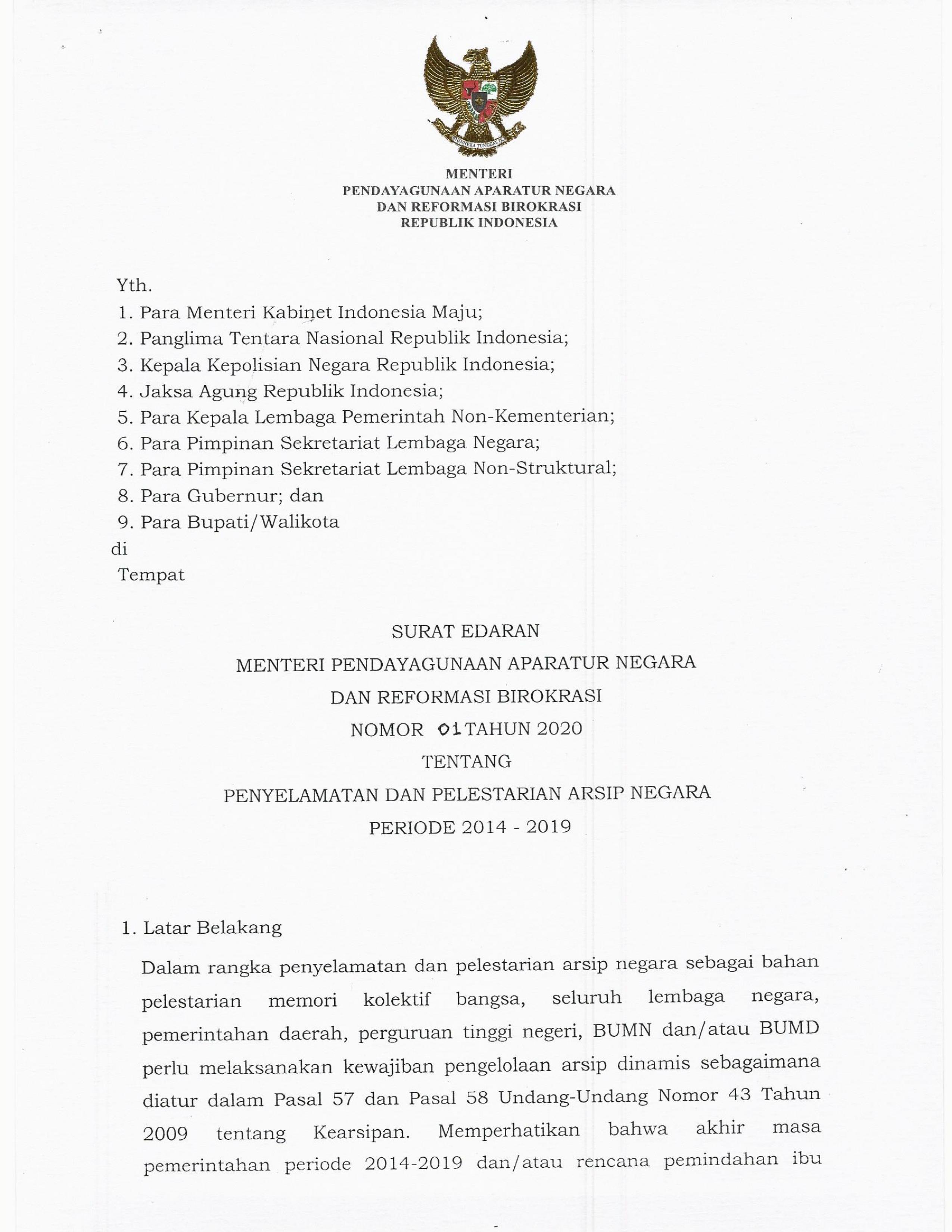 20200117 Menteri PANRB Dorong Kelola Arsip Negara Periode 2014 2019