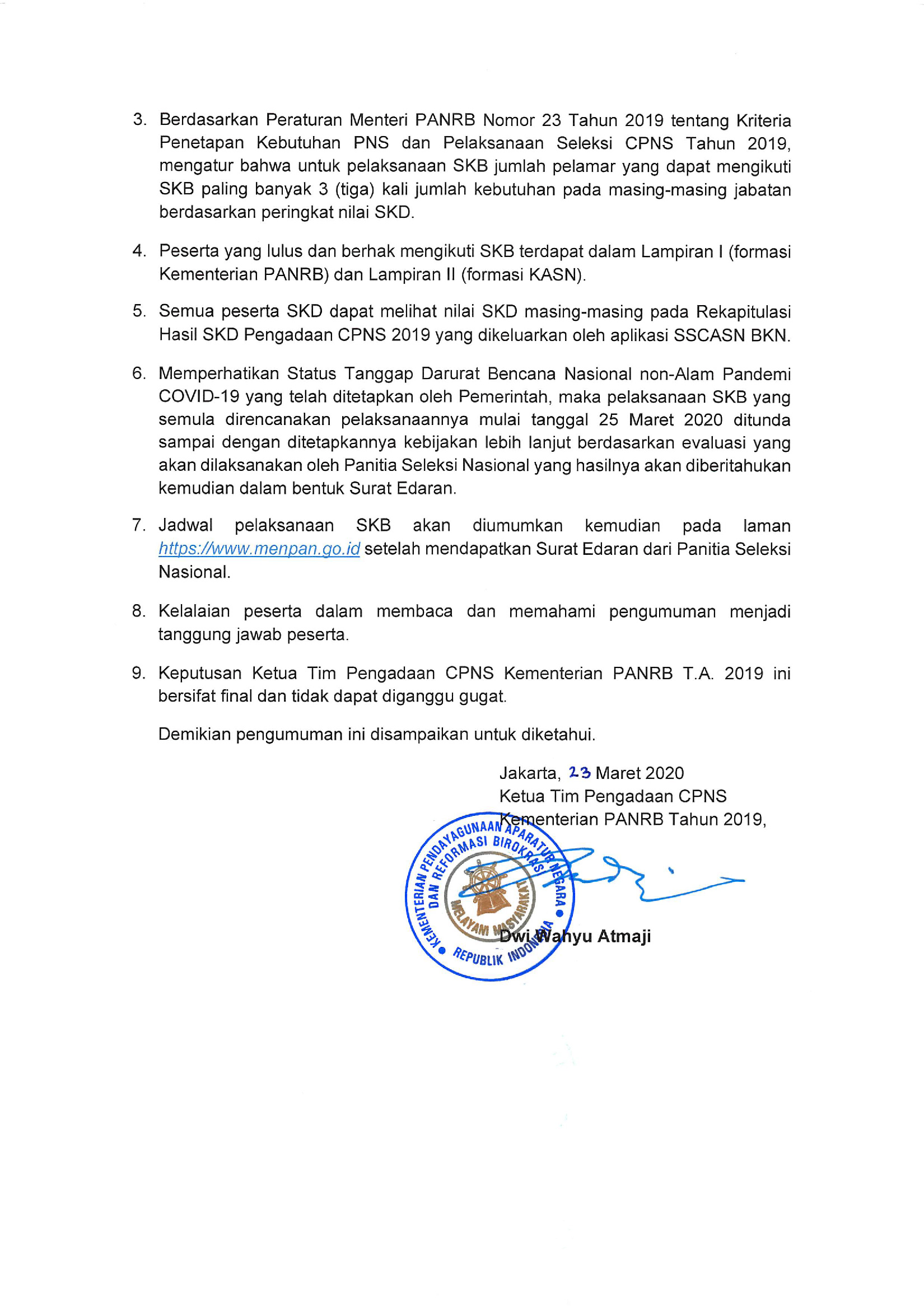 20200323 Pengumuman CPNS KEMEMPAN TA2019 02
