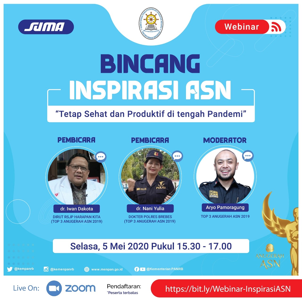 20200504 Berbagi Tips Jaga Kesehatan dan Tetap Produktif dalam Bincang Inspirasi ASN Edisi Tiga