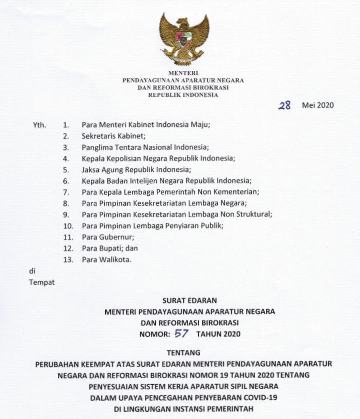 20200528 WFH Bagi ASN Kembali Diperpanjang Sampai 4 Juni 2020