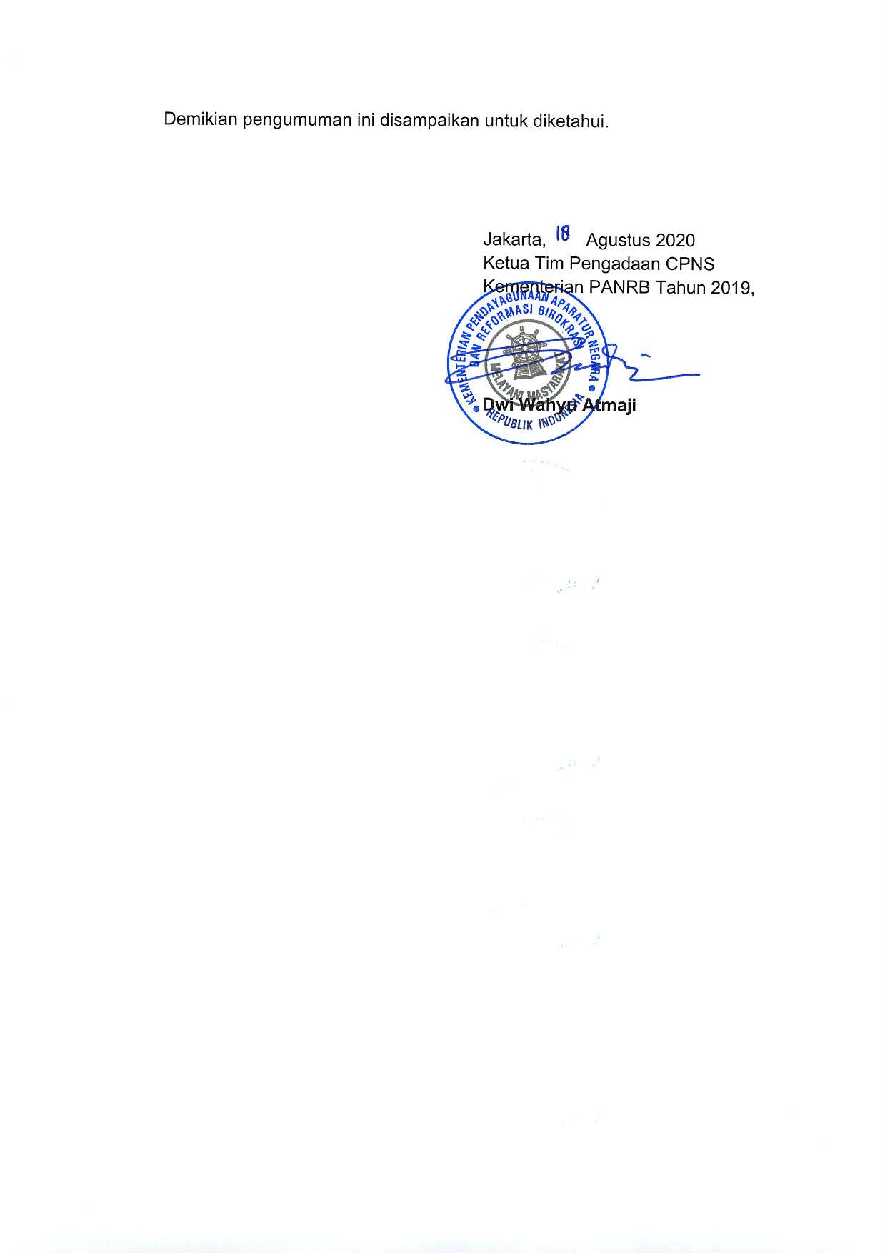 20200818 Pengumuman Jadwal SKB Kementerian PANRB TA 2019 Page 3