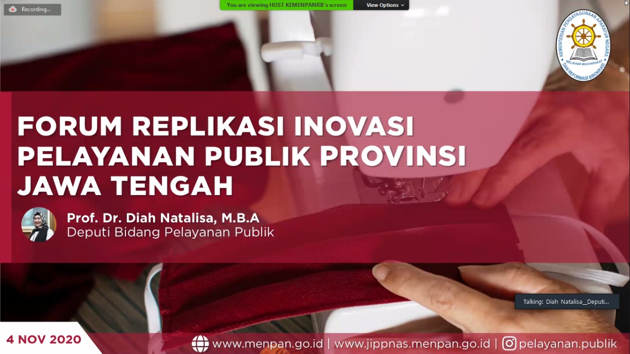 20201104 Forum Replikasi Inovasi Pelayanan Publik Provinsi Jawa Tengah 1
