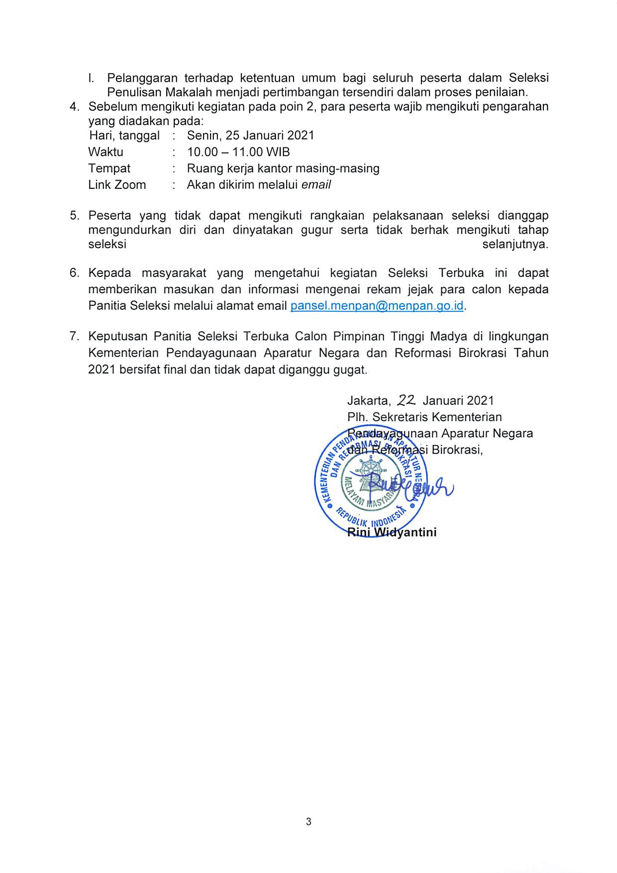 20210122 Pengumuman Nomor B 34 KP.12 2021 ttg Hasil Seleksi Admin Page 3