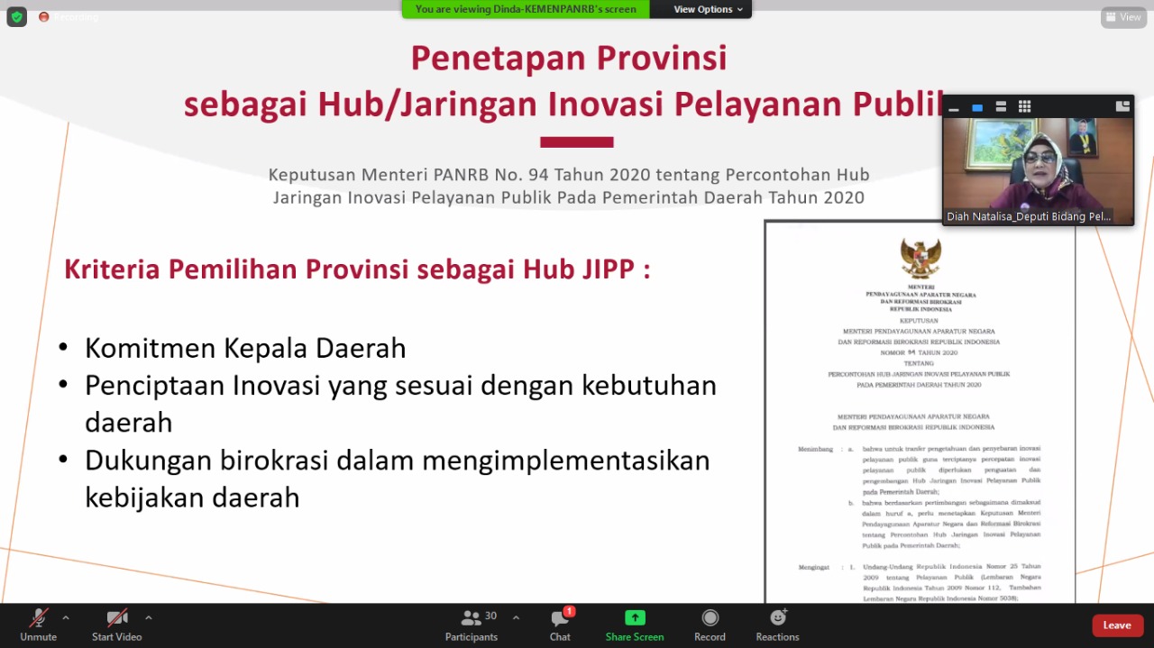 20210303 Kementerian PANRB Siapkan Empat Provinsi Jadi Hub JIPP 4