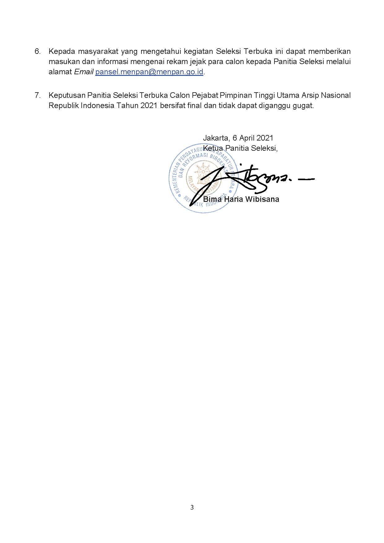 20210406 Pengumuman hasil seleksi Assesment ANRI Page 3