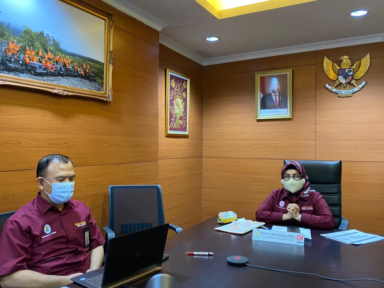 20210414 Deputi bidang Pelayanan Publik Kementerian PANRB Diah Natalisa dalam rapat virtual bersama Kemendikbud 2