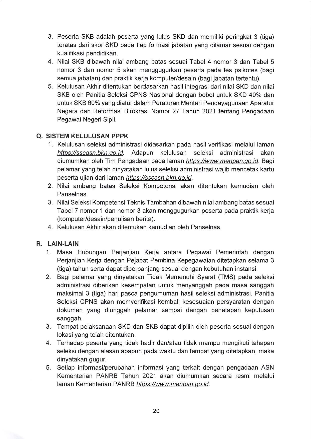 20210630 Pengumuman Pengadaan ASN Kementerian PANRB 2021 Page 20