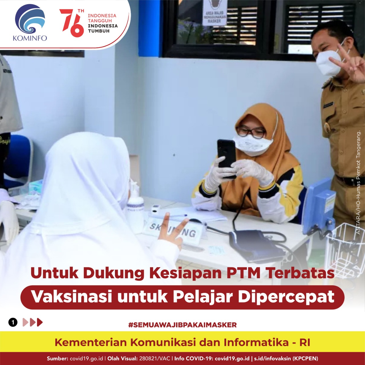 20210830 Untuk Dukung Kesiapan PTM Terbatas Vaksinasi untuk Pelajar Dipercepat