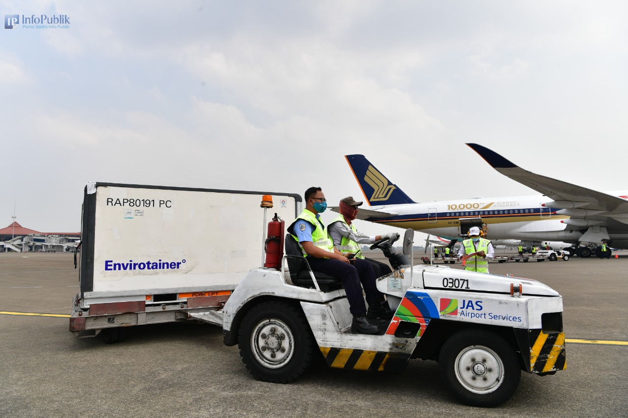 20210902 Tahap ke 46 583.400 Dosis Vaksin Jadi Astrazeneca Tiba di Tanah Air