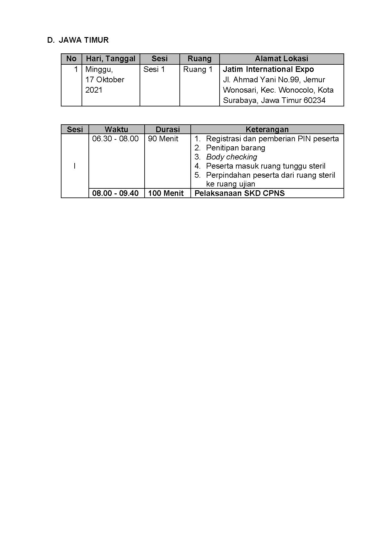 20210913 Lampiran I Pengumuman Jadwal Lokasi Mandiri SKD Lampung Jakarta Jatim Page 3