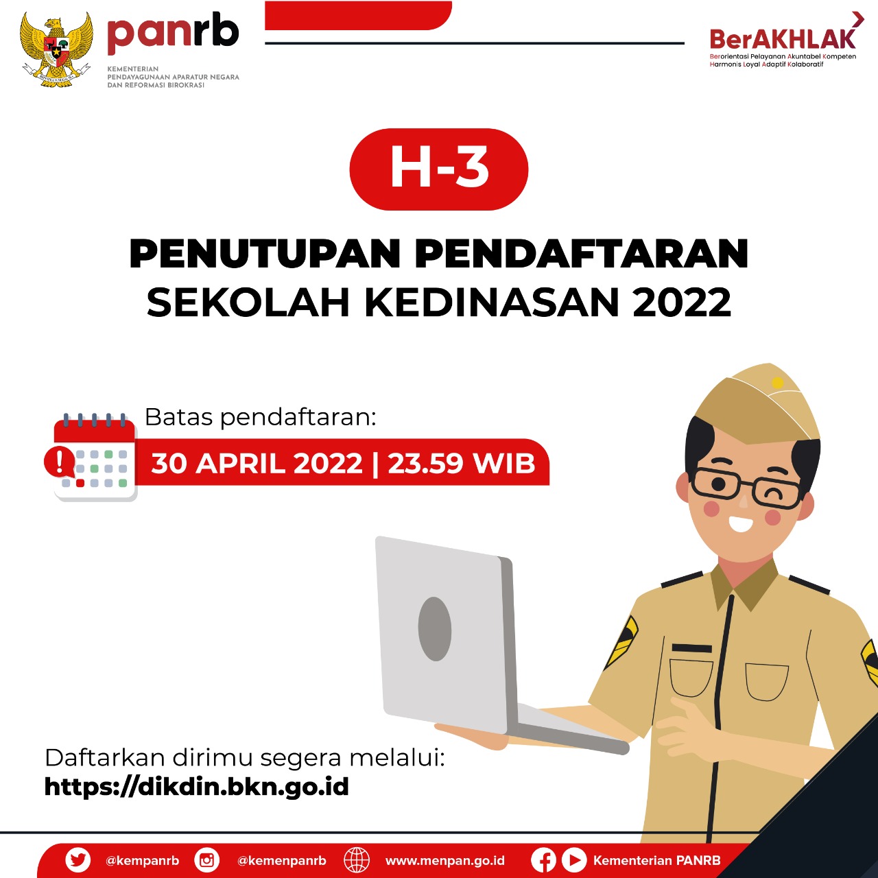 20220427 Ingat Pendaftaran Sekolah Kedinasan Ditutup 3 Hari Lagi