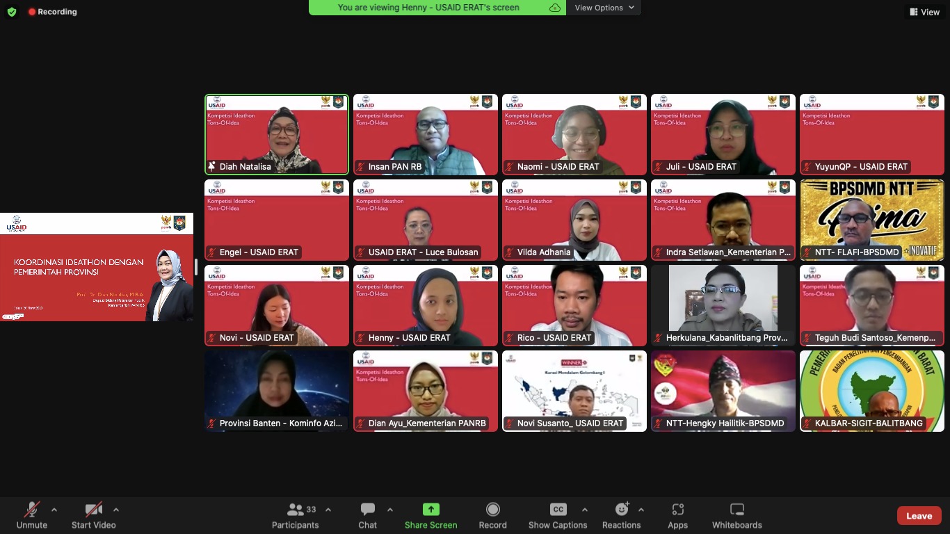 20230328 Sukseskan Ideathon Kementerian PANRB USAID ERAT Bersinergi dengan Enam Provinsi 2