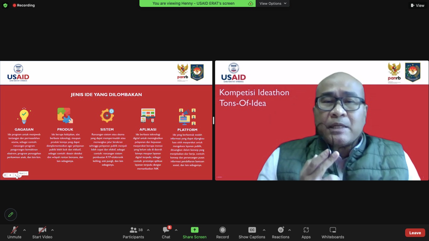 20230328 Sukseskan Ideathon Kementerian PANRB USAID ERAT Bersinergi dengan Enam Provinsi 4