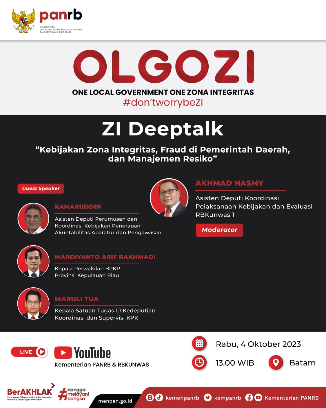 20231003 Bumikan Zona Integritas di Daerah Kementerian PANRB Gelar Pencanangan ZI Serentak 2