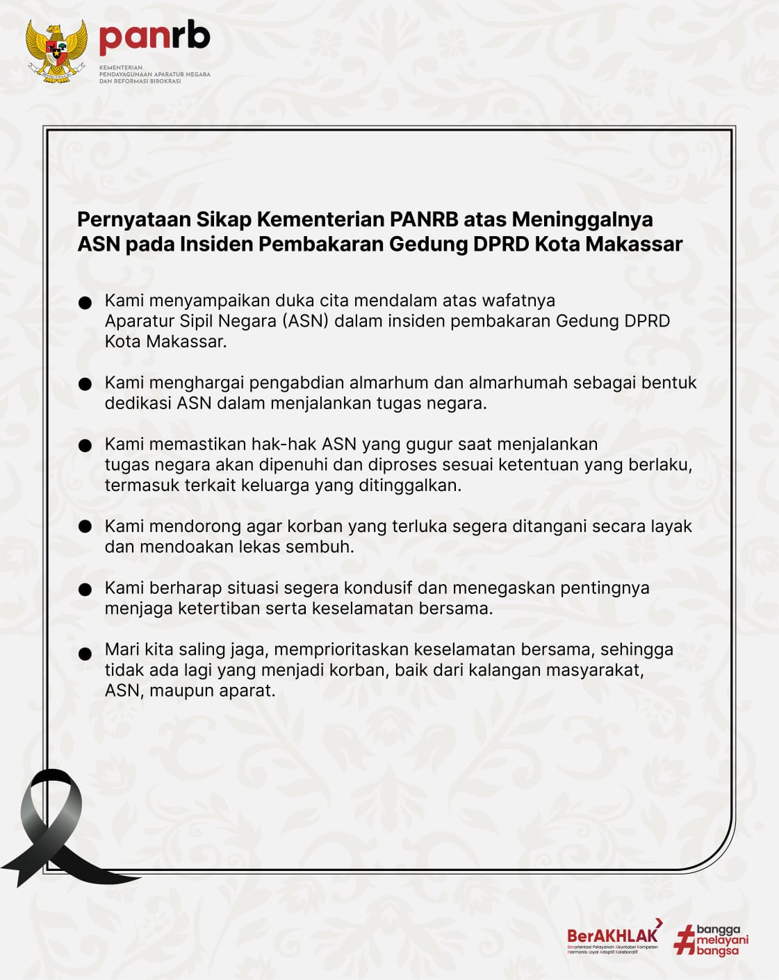 20250830 Pernyataan Duka Cita Gugurnya ASN di Makassar 2