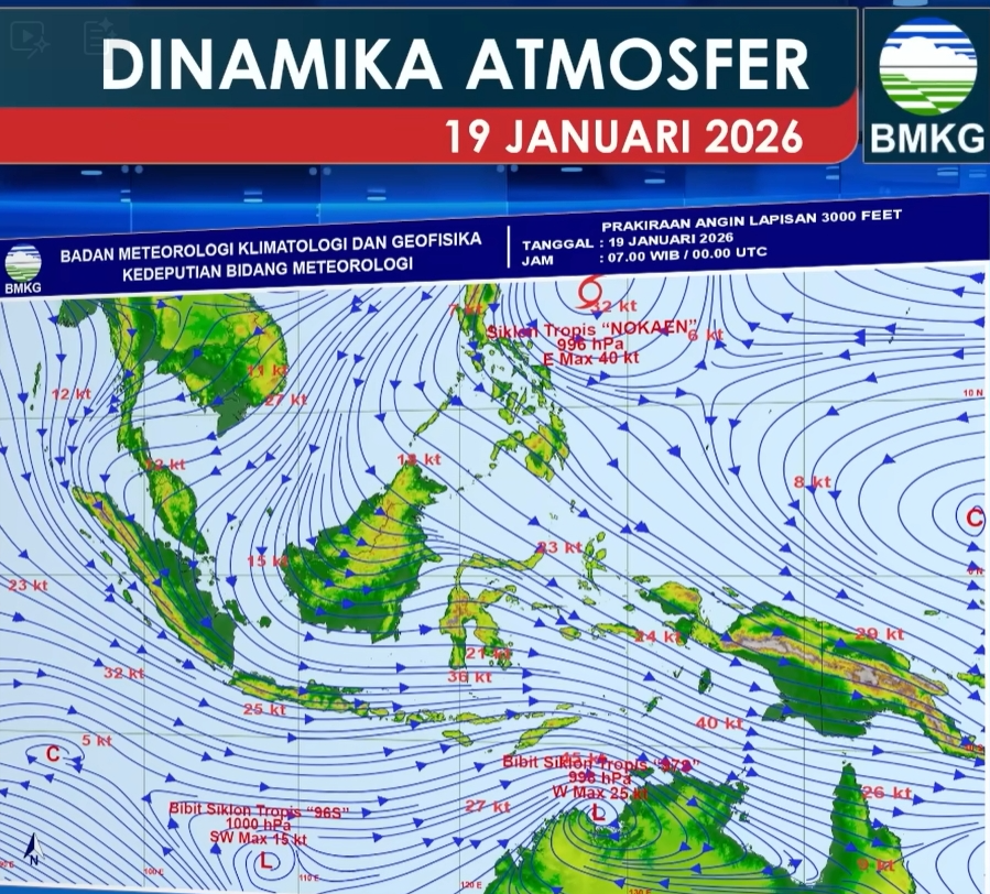 20260119 Hujan Sangat Lebat Berpotensi Terjadi di NTT Banten dan Jakarta