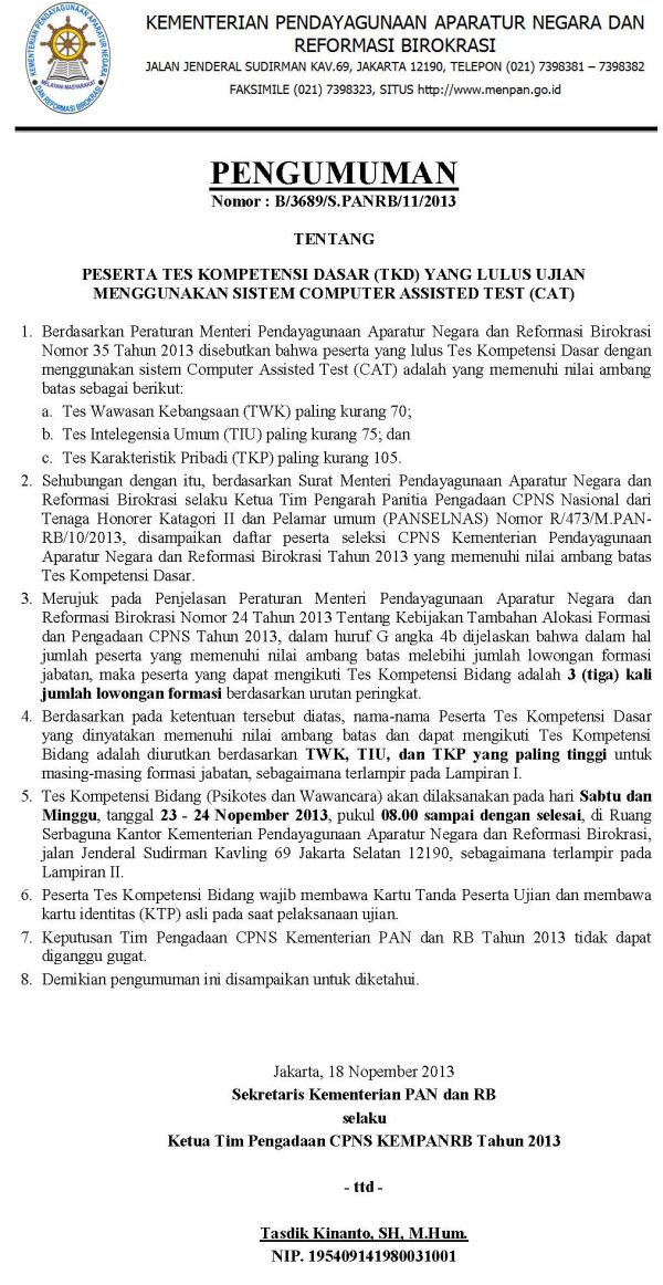 pengumuman CPNS thp2