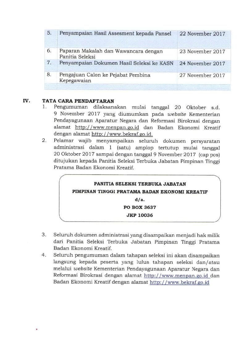 Surat Lamaran Cpns Badan Ekonomi Kreatif