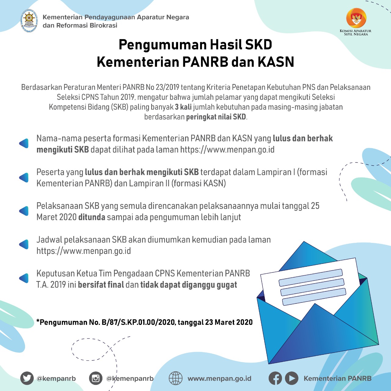 20200323 Pengumuman SKD Kementerian PANRB dan KASN