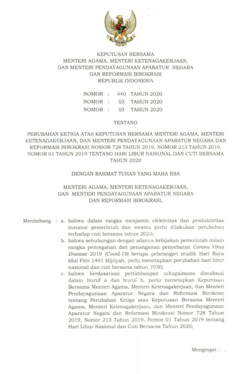20200521 SKB 3 Menteri