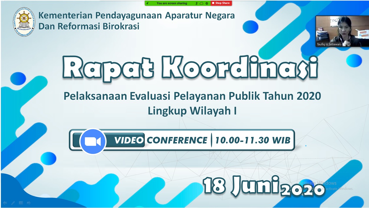 20200619 Rapat Koordinasi Pelaksanaan Evaluasi Pelayanan Publik Lingkup Pemerintah Daerah Wilayah I Tahun 2020 1