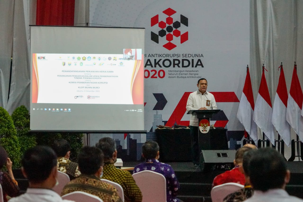 20201221 Penandatanganan Perjanjian Kerja Sama Tentang Penanganan Pengaduan dalam Upaya Pemberantasan Tindak Pidana Korupsi antara KPK dan KLOPBUMNBUMD 6