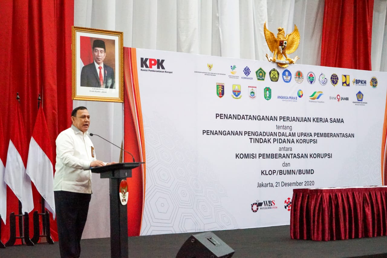 20201221 Penandatanganan Perjanjian Kerja Sama Tentang Penanganan Pengaduan dalam Upaya Pemberantasan Tindak Pidana Korupsi antara KPK dan KLOPBUMNBUMD 6