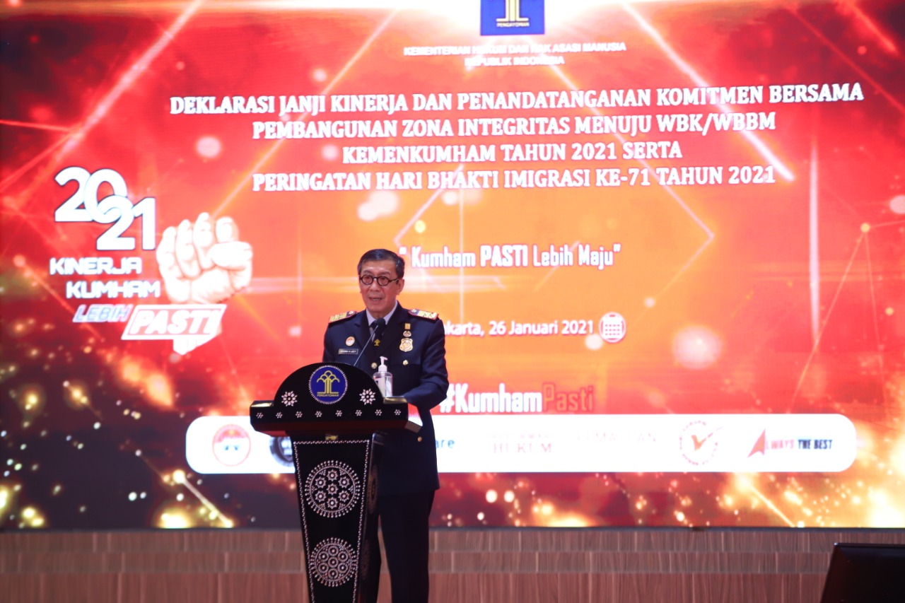 20210126 Deklarasi Janji Kinerja dan Pembangunan ZI Kementerian Hukum dan HAM 6