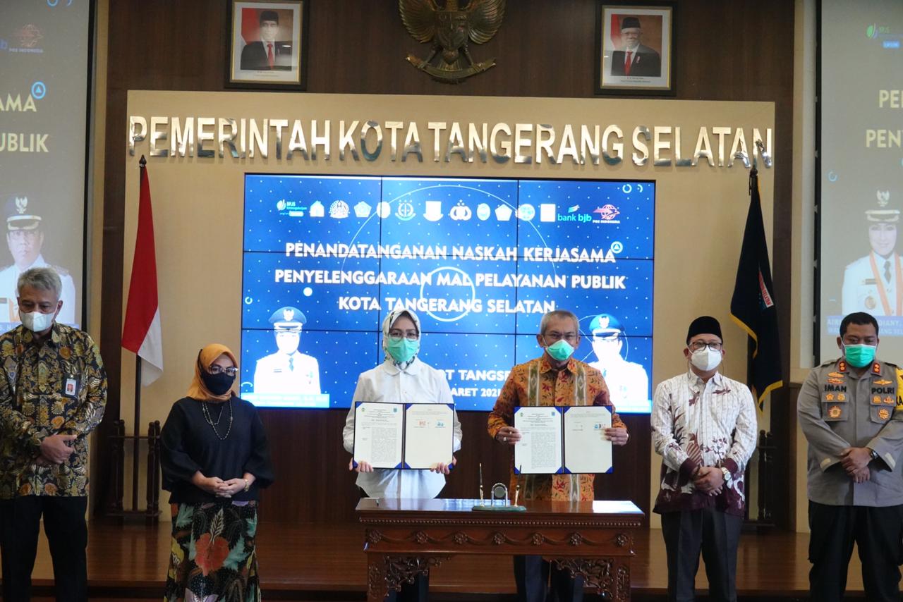 20210305 Penandatanganan Nota Kesepahaman Bersama Antara Pemkot Tangerang Selatan dengan Instansi Mitra MPP1