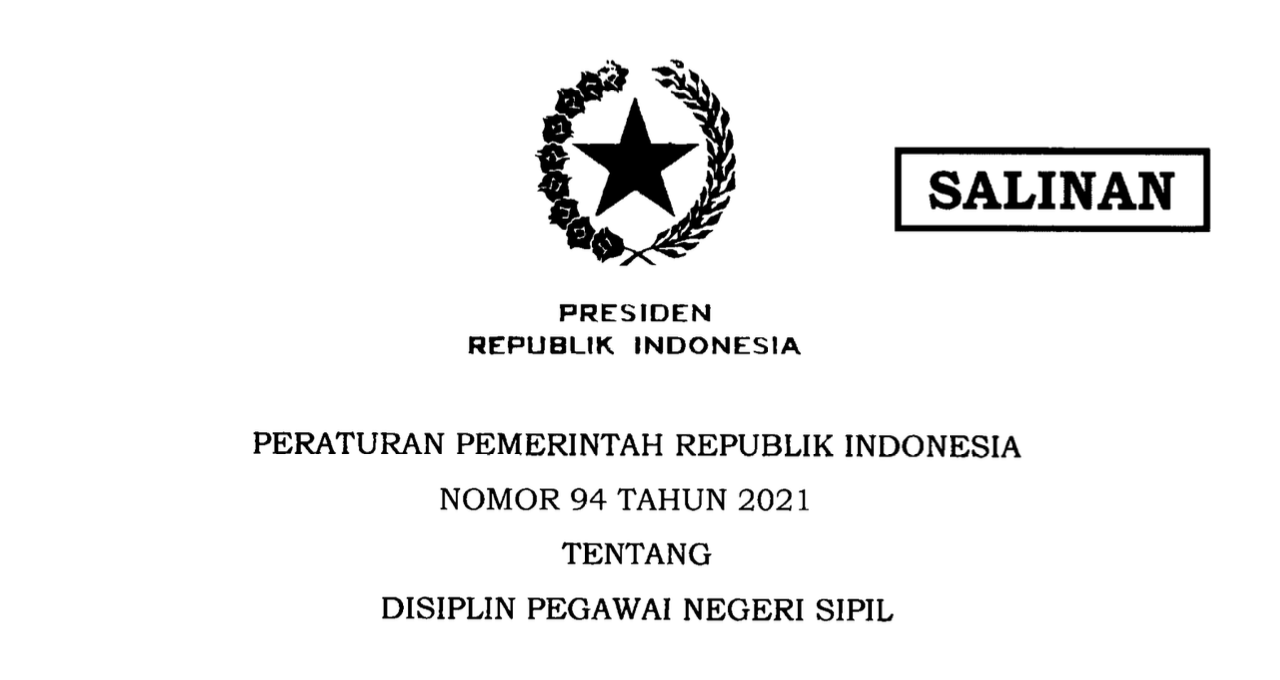 20210917 Pelajari Ketentuan Disiplin PNS Terbaru Melalui PP No. 942021