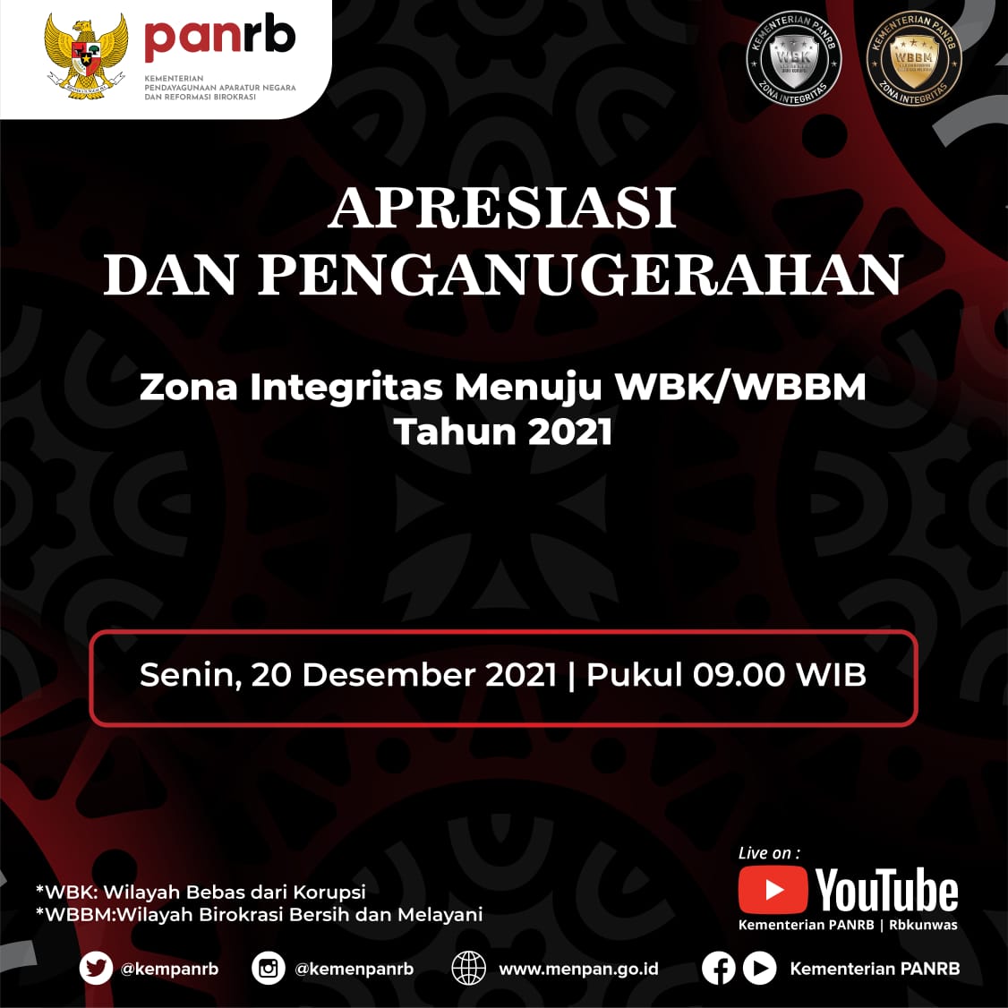 20211217 Unit Kerja Berpredikat WBK WBBM 2021 Segera Diumumkan