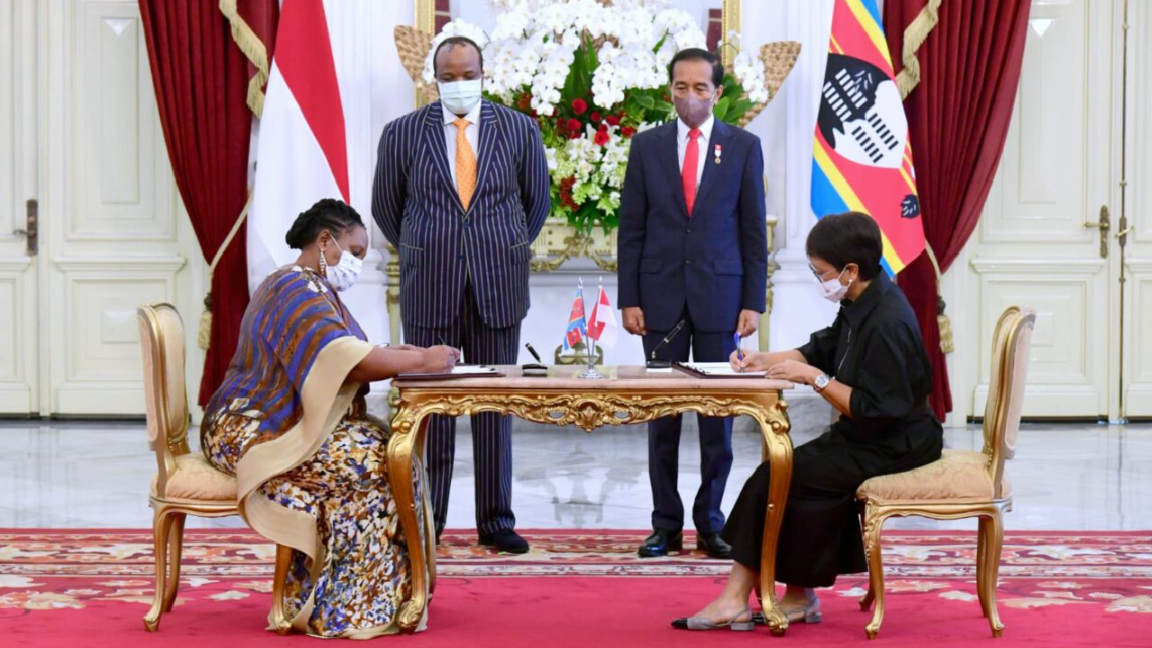 20220826 Presiden Jokowi dan Raja Mswati III Saksikan Penandatanganan MoU Kerja Sama Ekonomi