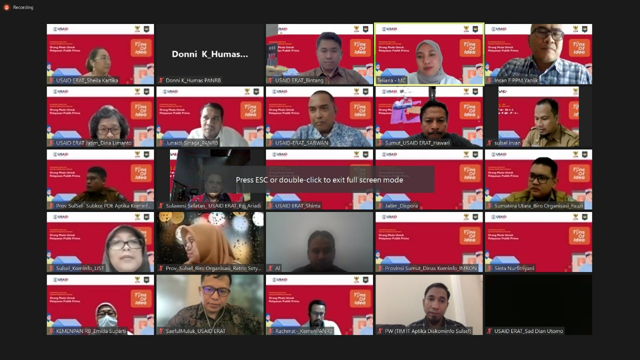 20221101 DEP YANLIK Rapat Koordinasi Kompetisi Ideathon dengan Pemerintah Provinsi 1