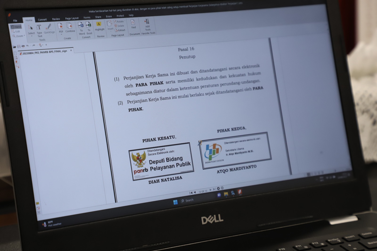 20230804 Penandatanganan PKS Pemanfaatan Aplikasi Fasih dan Dashboard SKM 8