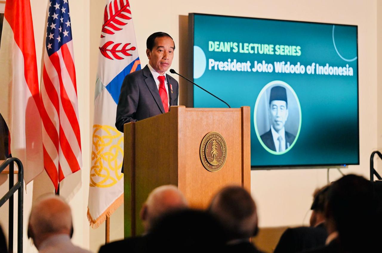 20231116 Sampaikan Kuliah Umum di Stanford University Presiden Bahas Upaya Wujudkan Transisi Energi
