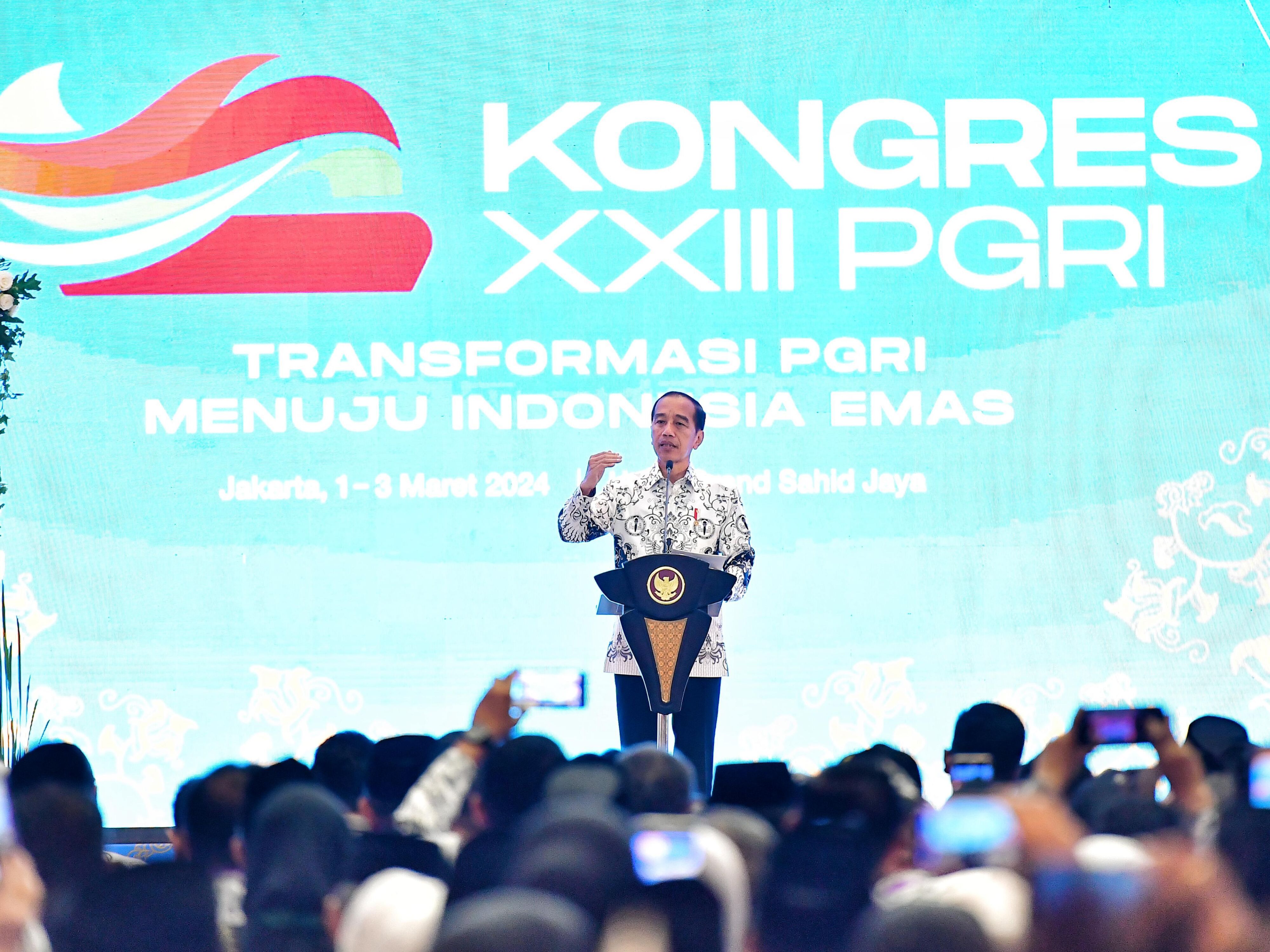 20240305 Buka Kongres XXIII PGRI Presiden Tegaskan Pentingnya Lingkungan Sekolah yang Aman
