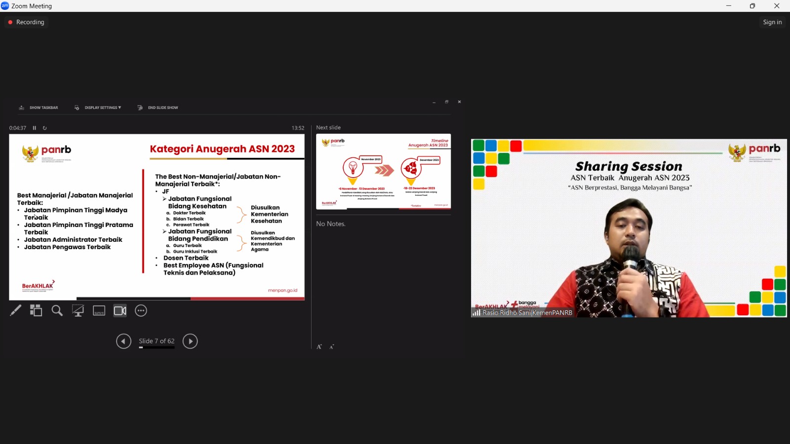 20241003 Sharing Session Top 3 Anugerah ASN Penguatan Budaya Kerja BerAKHLAK 4