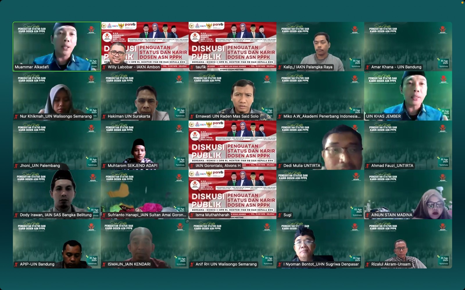 20250801 Diskusi Publik Penguatan Status dan Karier Dosen ASN PPPK 1
