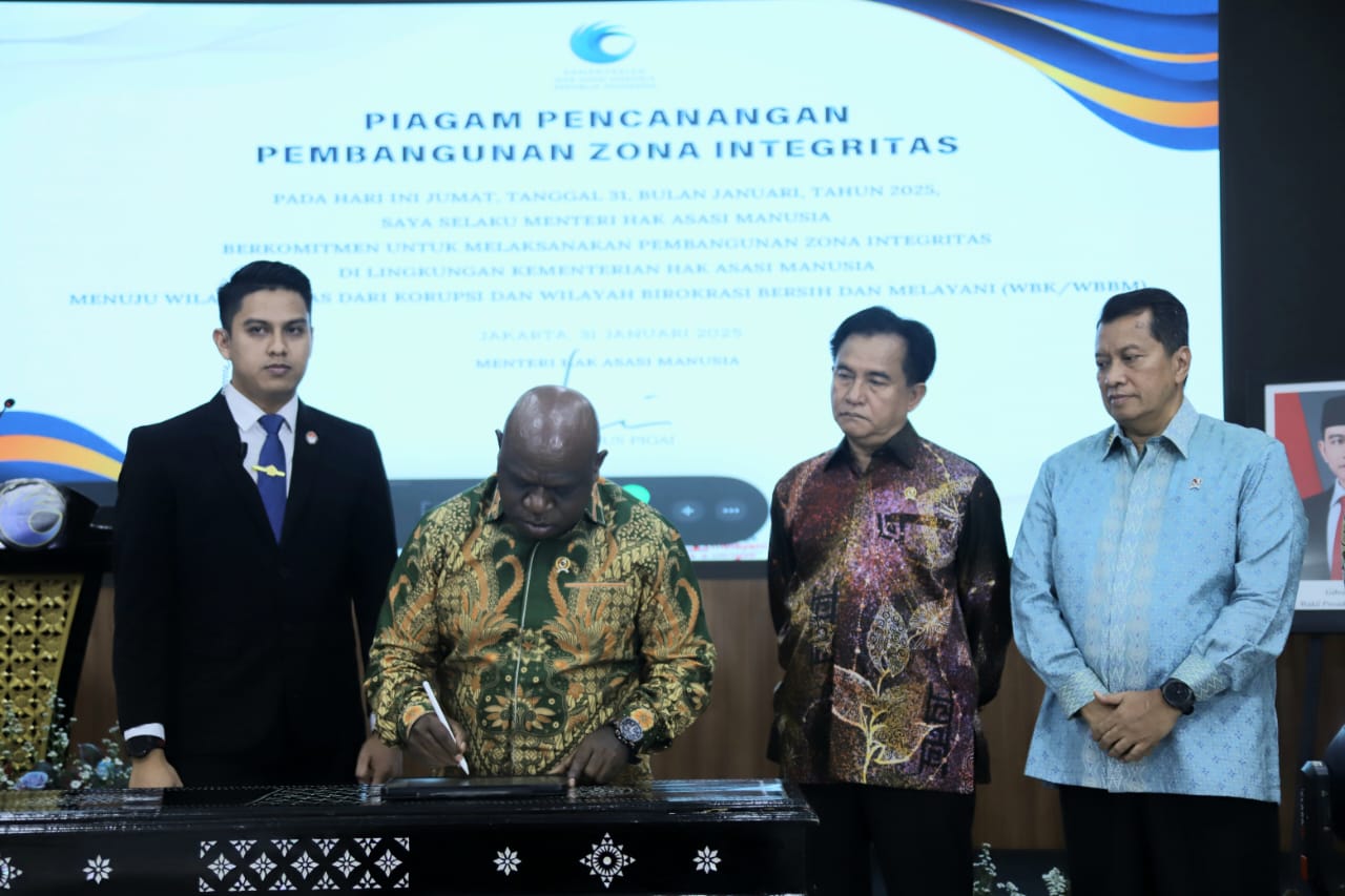 20250131 Pencanangan Pembangunan Zona Integritas dan Penandatanganan Perjanjian Kinerja di Lingkungan Kementerian Hak Asasi Manusia 1