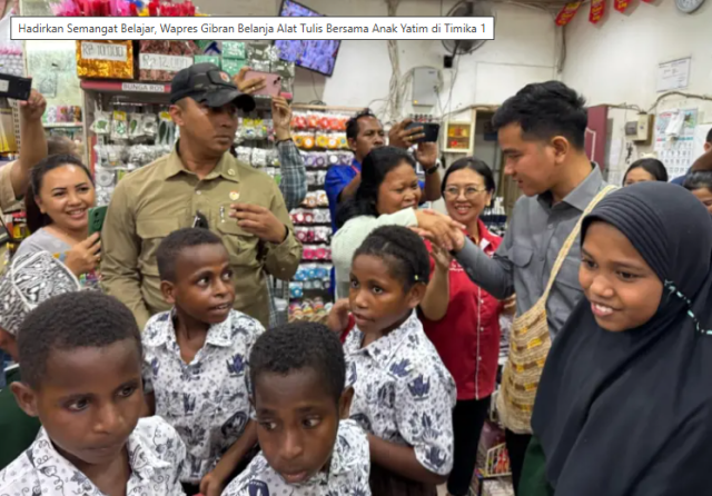 20260421 Hadirkan Semangat Belajar Wapres Gibran Belanja Alat Tulis Bersama Anak Yatim di Timika