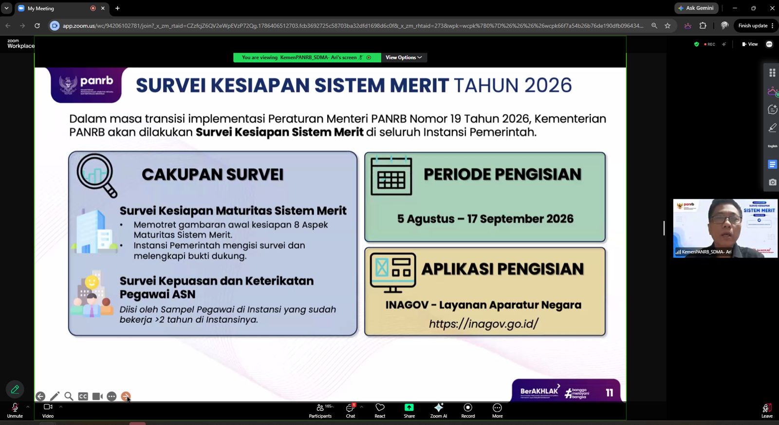 Kementerian PANRB Dampingi Instansi Pemerintah Optimalkan Pengisian Survei Sistem Merit 1